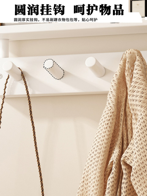 Wall-Mounted Coat Rack for Home Use, Behind the Entrance Door, Wall-Mounted with Hooks, No-Drill Wall Shelf, 2026 New Model