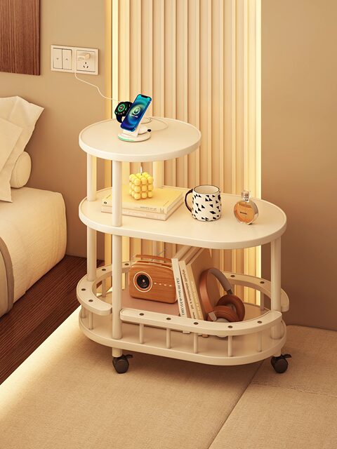 Sofa Side Table for Home Use, Cream-Style Simple Side Cabinet for Living Room, Movable Small Side Cabinet for Bedroom, 2026 New Model