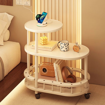 Sofa Side Table for Home Use, Cream-Style Simple Side Cabinet for Living Room, Movable Small Side Cabinet for Bedroom, 2026 New Model