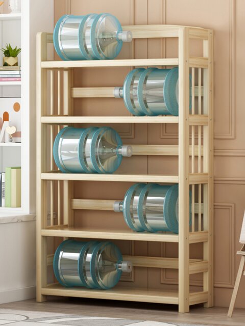 All Solid Wood Bookshelf Floor-Standing Storage Rack Bookcase Home Integrated Office Wall-Mounted Vertical Pine Storage Cabinet