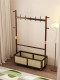 Floor-Standing Coat Rack, Movable Simple Bedside Clothes Storage Rack, Entryway Solid Wood Bedroom Standing Clothes Rack
