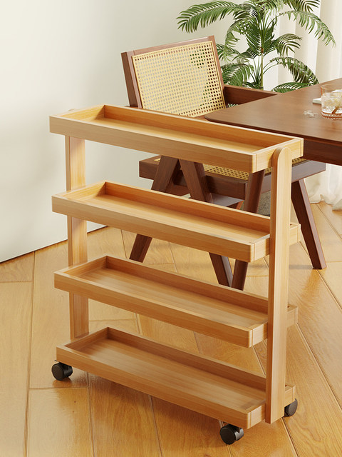 Simple Movable Cart with Multi-Layer Storage Shelves for Kitchen and Office, Organizer Rack for Household Storage