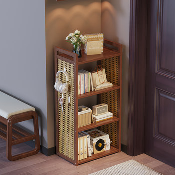 Retro-Style Bookshelf Floor-Standing Storage Rack Multi-Layer Storage Rack Living Room Bedroom Storage Rack Designer Style Modern and Simple