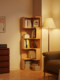 All Solid Wood Integrated Corner Bookshelf Against the Wall, Floor-Standing Narrow Cabinet, Household Storage Rack, Corner Storage Rack, Bookcase, Storage Cabinet