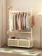 Floor-Standing Coat Rack, Movable Simple Bedside Clothes Storage Rack, Entryway Solid Wood Bedroom Standing Clothes Rack