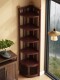 New Chinese-Style Solid Wood Corner Shelf for Home Use, Simple Antique Light Luxury Corner Cabinet with Doors, Attractive Corner Storage Rack