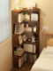 Solid Wood Corner Bookshelf Floor-Standing Storage Rack Living Room Corner Cabinet Wall Corner Storage Rack Simple Corner Bedside Display Bookcase