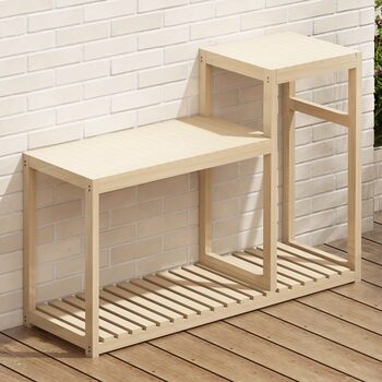 All-Solid Wood Integrated Flower Stand Floor-Standing Ornament Rack Living Room Small Fish Tank Stand Indoor Flower Stand Hanging Orchid Pot Stand