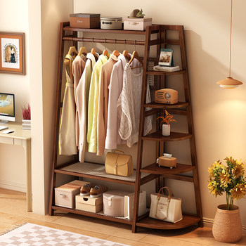 New Floor-Standing Coat Rack for Bedroom and Living Room, Multi-Layer Storage Clothes Rack, Simple Modern Ladder-Shaped Storage Rack for Small Apartments