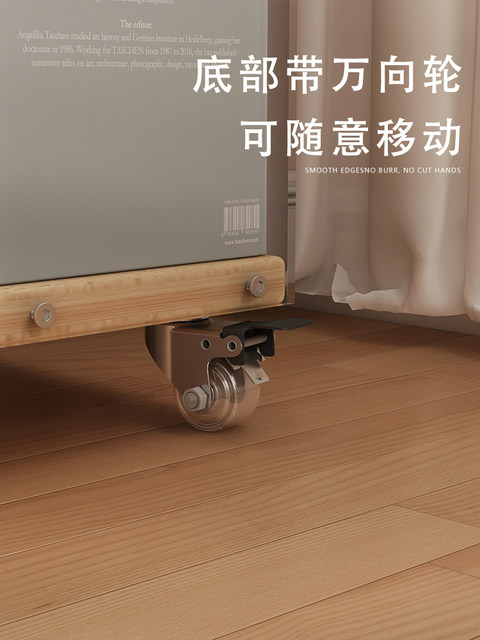 Solid Wood Integrated Rotating Bookshelf, Multi-Layer Storage Rack, Floor-Standing Household Transparent Display Cabinet, Children's Bookcase, Movable