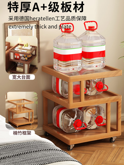 Vintage-Style Bedside Table, Movable Solid Wood Bedroom Storage Rack, Small Creative Sofa Side Table, 2026 New Popular Model