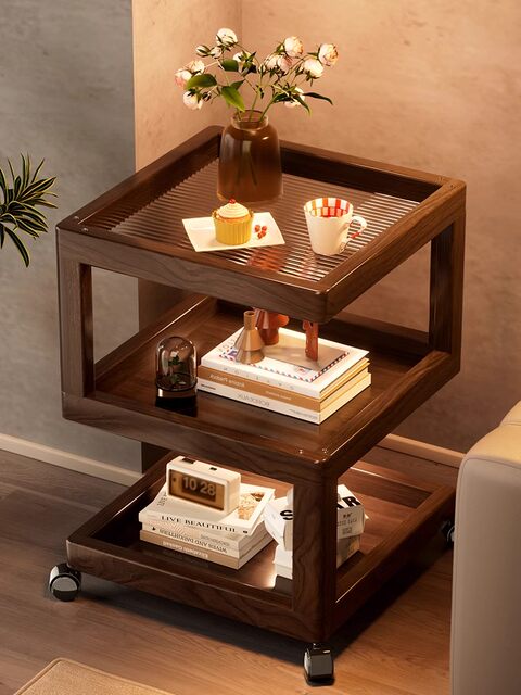 Medieval-Style Bedroom Bedside Cabinet, Home Bedroom Bedside Storage Rack, Movable Storage Cabinet, 2026 New Hot Model