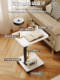 Simple Mobile Universal Wheel Adjustable Side Table Wooden Square Storage Table Corner Table Multifunctional Small Coffee Table for Living Room and Bedroom
