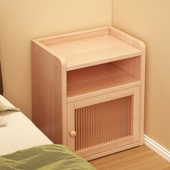 Solid Wood Bedside Table Integrated Home Display Cabinet Glass Storage Cabinet Acrylic Display Cabinet Corner Bookshelf Bedroom