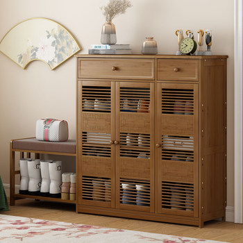 Simple Assembly Entryway Shoe Cabinet for Home Use, Indoor, Attractive Solid Wood Shoe Rack, Multi-Layer Dustproof Storage Solution, Shoe Cabinet