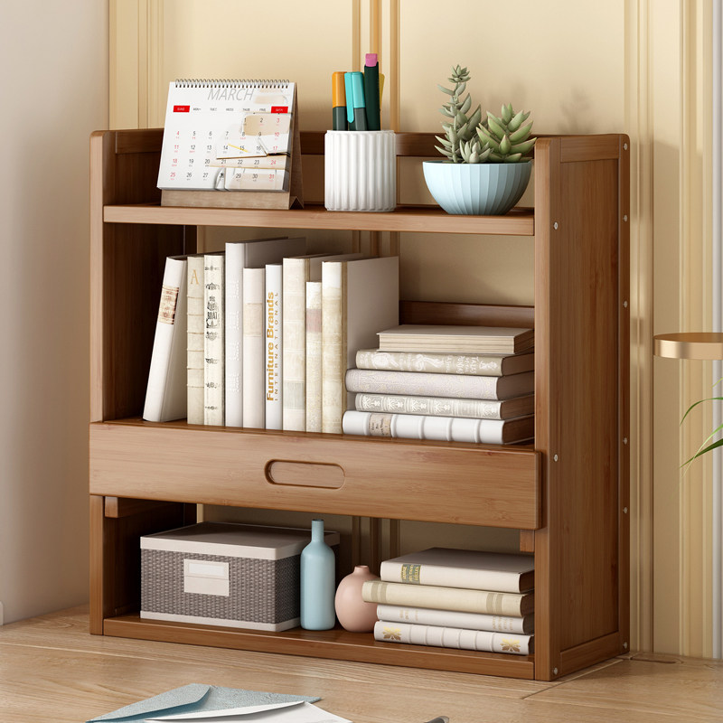 Desktop Bookshelf Multilayer Nanzhu Small Desk Shelf Home Children Study Table Containing Cabinet Painted Bento