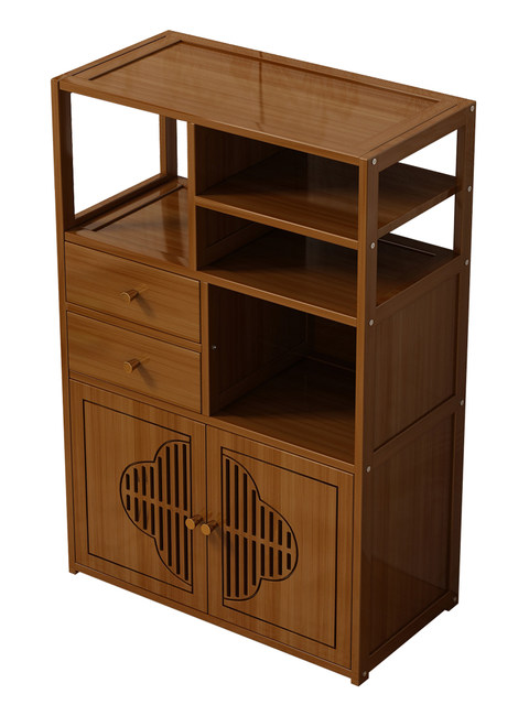 New Chinese-Style Antique Display Rack, Floor-Standing Household Tea Rack, Tea Cabinet, Simple Multi-Layer Storage Shelf, Tea Side Cabinet, Small Tea Table