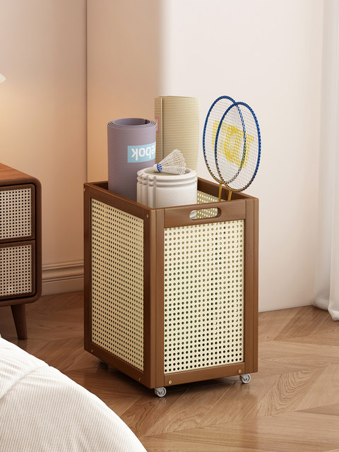 Vintage-Style High-Appearance Dirty Laundry Basket with Wheels, Multifunctional Large-Capacity Household Storage Basket, Toy Storage Bin