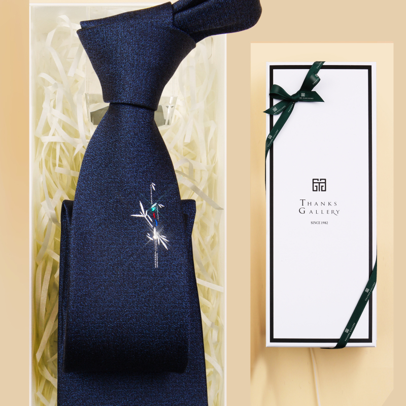 [Continuous Success] National Style Light Luxury Mulberry Silk Tie for Men, High-End Business Casual Formal Wear, Sophisticated Feel, No Need to Tie