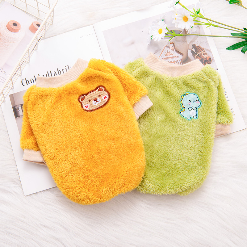 Pooch Cat Clothes Teddy Autumn Winter Thickened warm necropolis with Bears' Beauty Indies Short Pet minidog dress-Taobao
