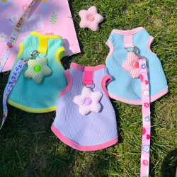 Rabbit Clothes Summer New Style Dwarf Rabbit Lop-Eared Rabbit Cute Cartoon Leashable Vest Anti-Shedding Pet Clothing