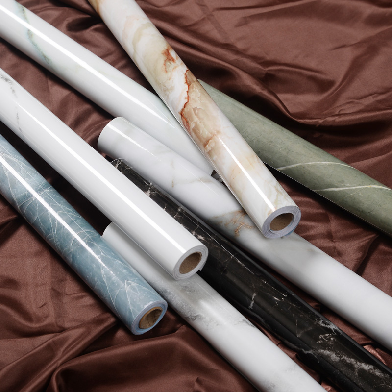 Thickened marble texture waterproof sticker kitchen oil-proof overall cabinet table countertop furniture refurbished wallpaper self-adhesive wallpaper