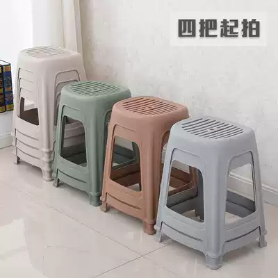 Thickened small stools Home adult bath plastic stools Home cooked glue high clearance one-price single stool stool