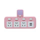 Pink socket converter with night light wall converter row plug USB mobile phone charging one-turn multi-smart wireless power switch plug row extension multi-jack plug-in board multi-function conversion plug
