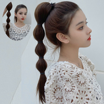 Grab clip red light bubble braid wig short natural high horse tail braid real - life wig tail