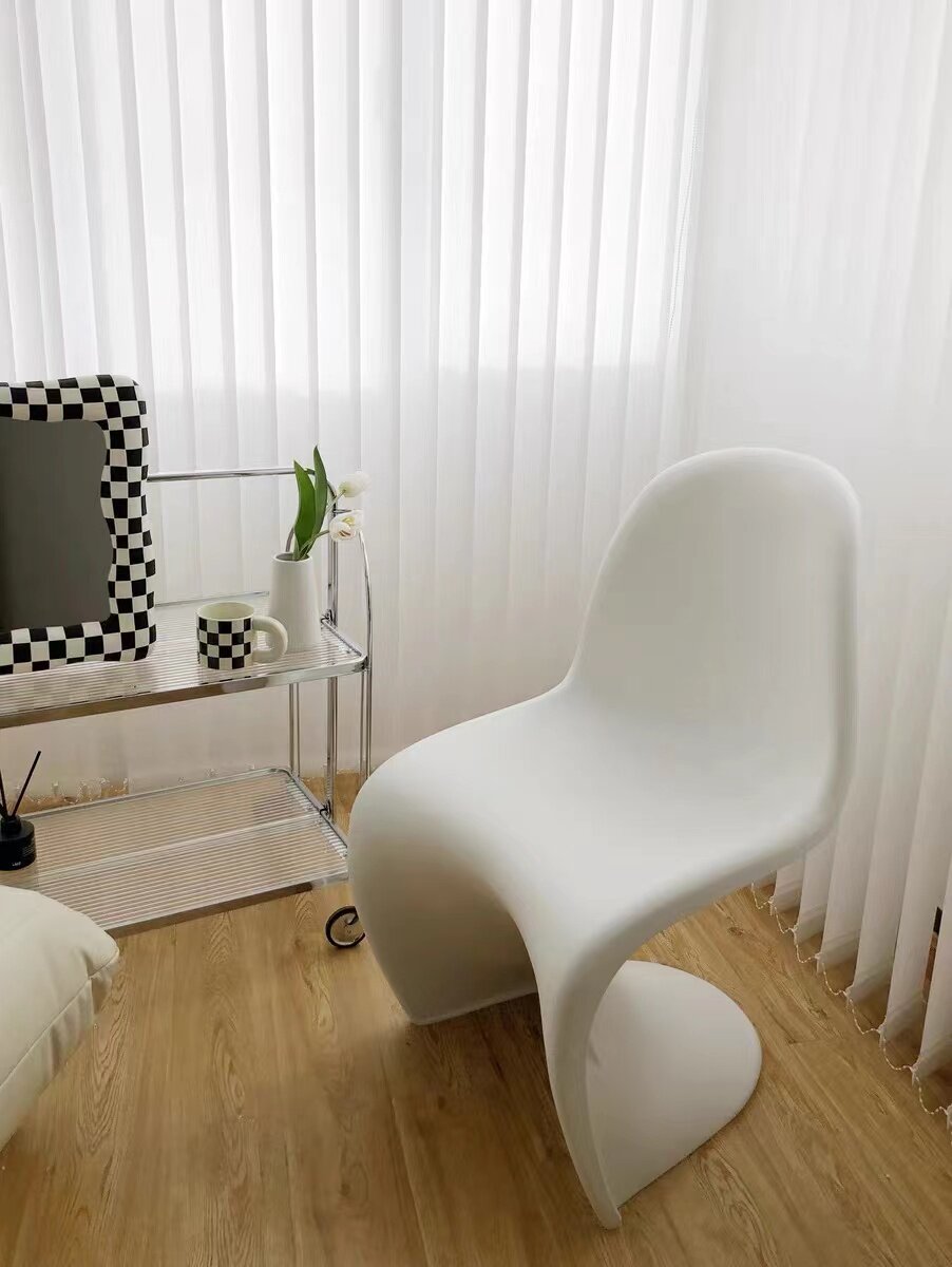 Pantong Café Ins blogger Little Red Book the same style Armless Backrest Dining Chair Shooting Base Design Beauty Chair