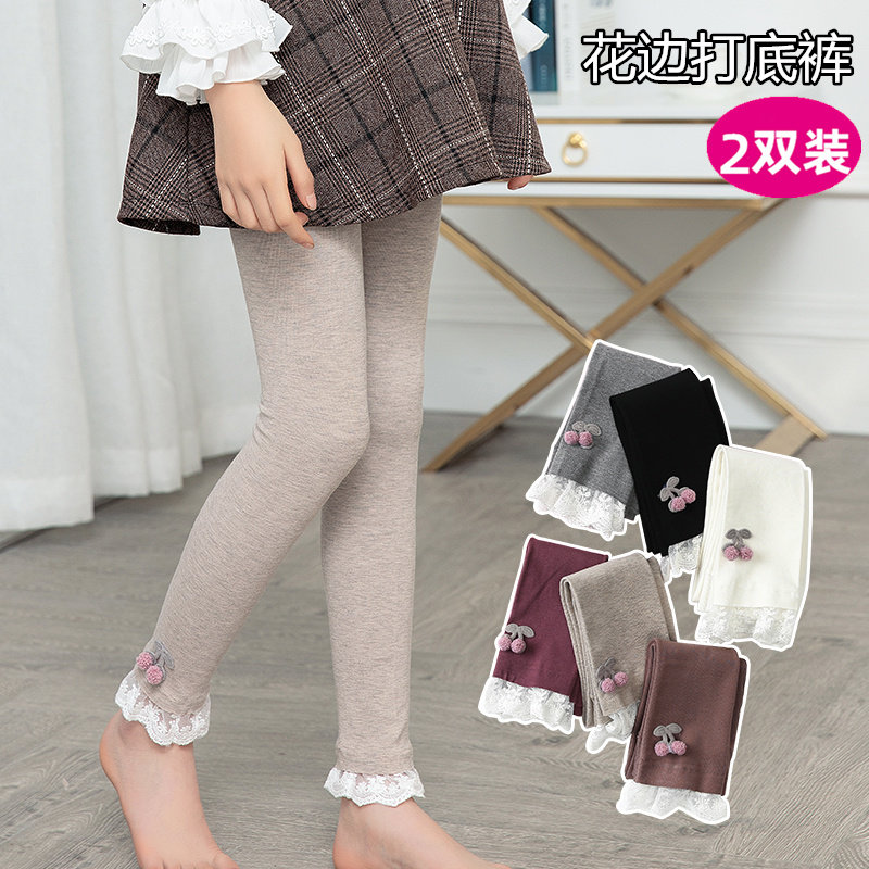 CUHK Scouts Lace Pants Socks Thin children Baby beats bottom pants pure cotton Spring and autumn outwear for girls without even feet