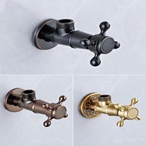 Eurostyle triangle valve full copper hot and cold toilet water heater water pipe lengthened thickened water stop valve switch straight to valve home