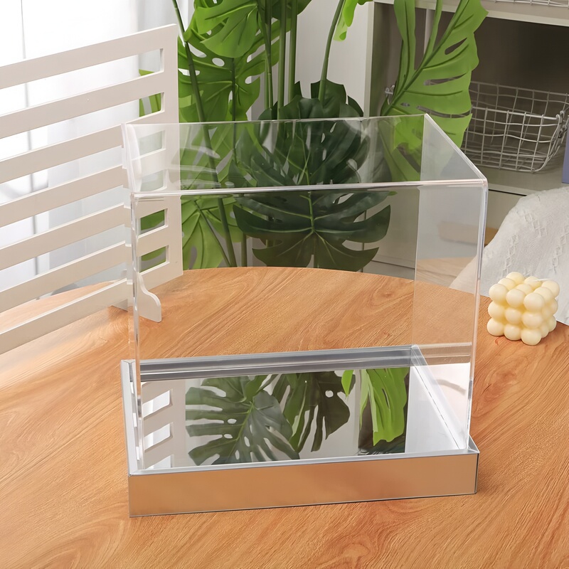 Silver Eternal Flower Acrylic Display Box Transparent Gift Box DIY Hydrangea Unicorn Mirror Flower All-In-One Box