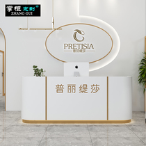 Clothing store cashier hair salon small simple modern arc counter company luxury front desk reception desk