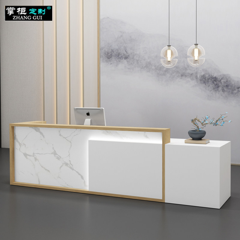 Company front desk reception desk health care room tea room physiotherapy ear shop new Chinese cashier counter beauty salon simple counter