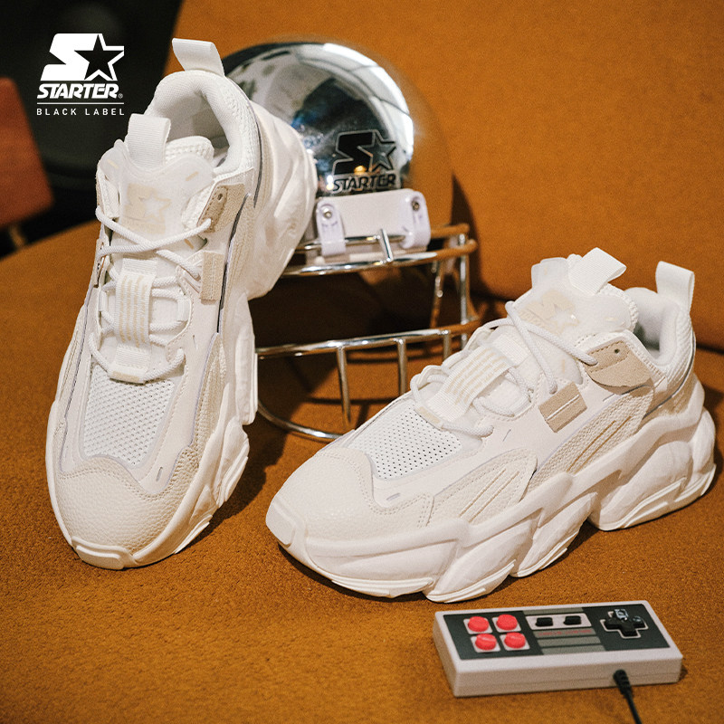 STARTER men and women with the same summer rock formation series breathable thick bottom casual retro low help old daddy shoes