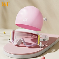 Комплект фантазийно-розового цвета + силиконовая шапочка для плавания [⭐Беруши в одном⭐] 70543