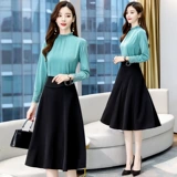 Осеннее платье, модный комплект, юбка, 2021 года, яркий броский стиль, в западном стиле, по фигуре