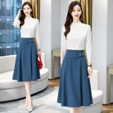 Осеннее платье, модный комплект, юбка, 2021 года, яркий броский стиль, в западном стиле, по фигуре