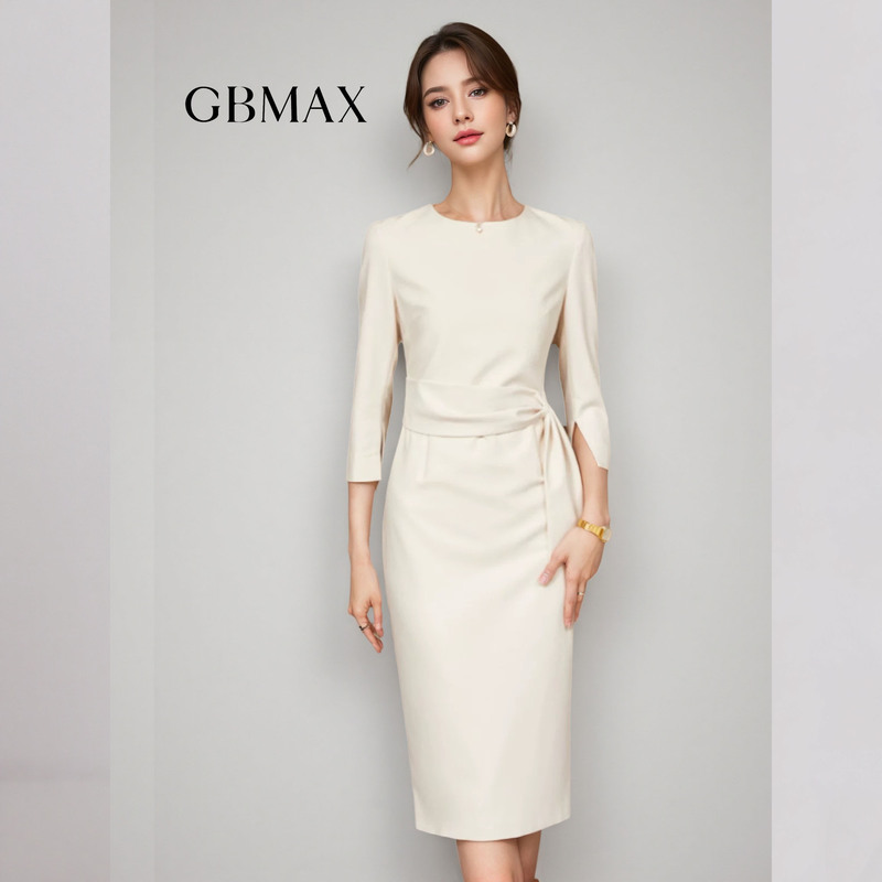 【Paris Show Rose0608】Gbmax Italian Luxury Brand Autumn High-End Fashion Solid Color Design Dress 【Paris Show Rose0608】Gbmax Italian Luxury Brand Autumn High-End Fashion Solid Color Design Dress