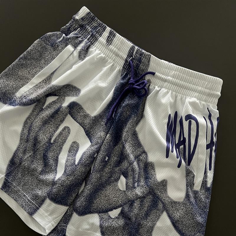 American-Style Niche Quick-Drying Basketball, Football, and Fitness Shorts, Three-Quarter Length, Summer Full-Print Sports Shorts