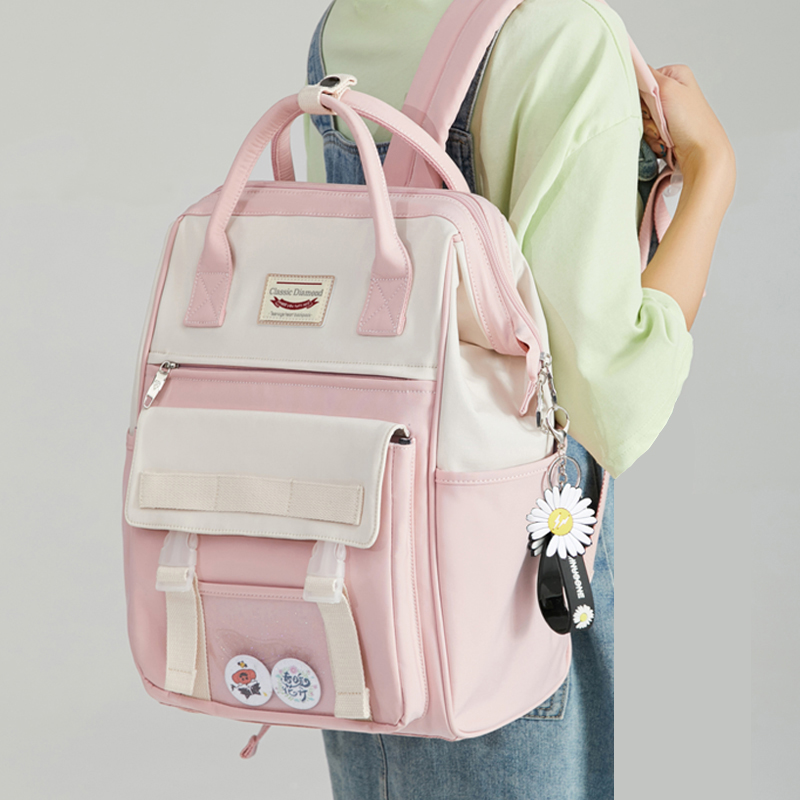 Primary school students Schoolbags Women Han Edition High CUHK Capacity Runaway Double Shoulder Bag Xiaoqing New Fashion Travel Shoulder Bag