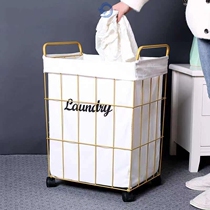 Bedroom night sleeping Put clothes Iron art Dirty Clothes Basket Large Capacity Dirty Laundry Basket Laundry Basket Mobile with lid Wheel