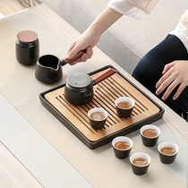 Tea set Small set home kung fu bubble teapot living room whole set of dry brewed tea tray office meeting guest ceramic tea cup