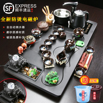 Tea set set home automatic integrated solid wood tea tray living room running water Tea Table set kung fu ceramic bubble teapot