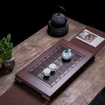 Tea tray large household drain tray tea set Tea Table Office bamboo water storage tea sea living room dry bubble tray
