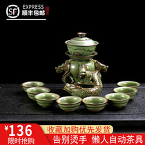 Zhibai Lazy Ceramic Tea Set Kung Fu Creative Semi-automatic Tea Set Simple Household Commercial Tea Set