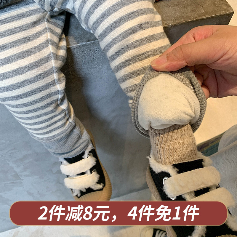 Baby pants autumn and winter plus velvet padded leggings