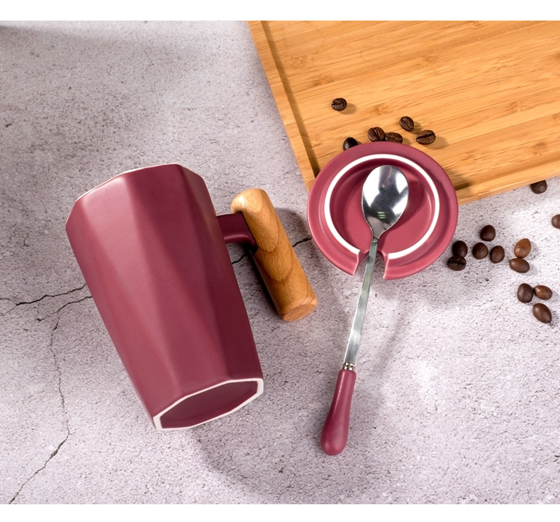 Water cup creative move trend ceramic cup one Nordic keller ins household coffee with a spoon