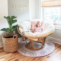 Ancient small fish Nordic rattan sofa lounge chair single lazy chair true rattan papasan chair leisure hostel radar chair